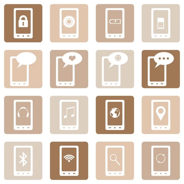 Набор мобильных иконок — стоковый вектор