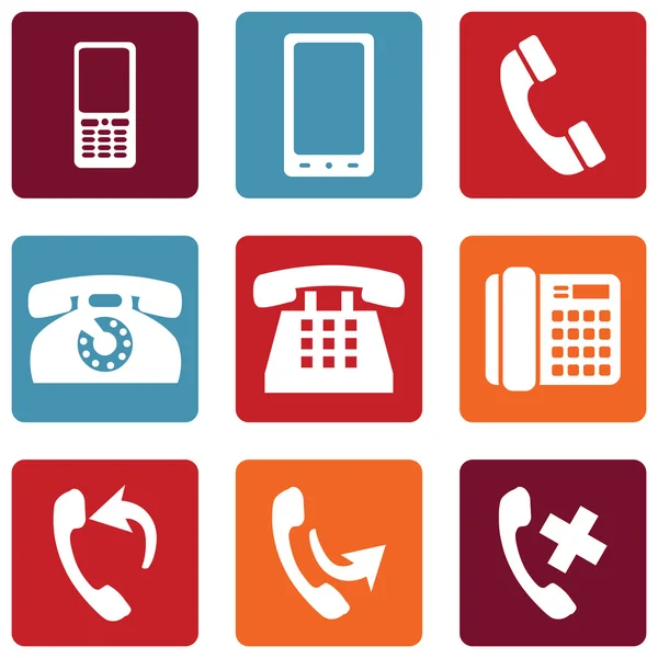 Set of Telephone Icons — Stock Vector