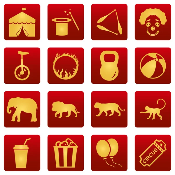 Conjunto de ícones de circo — Vetor de Stock