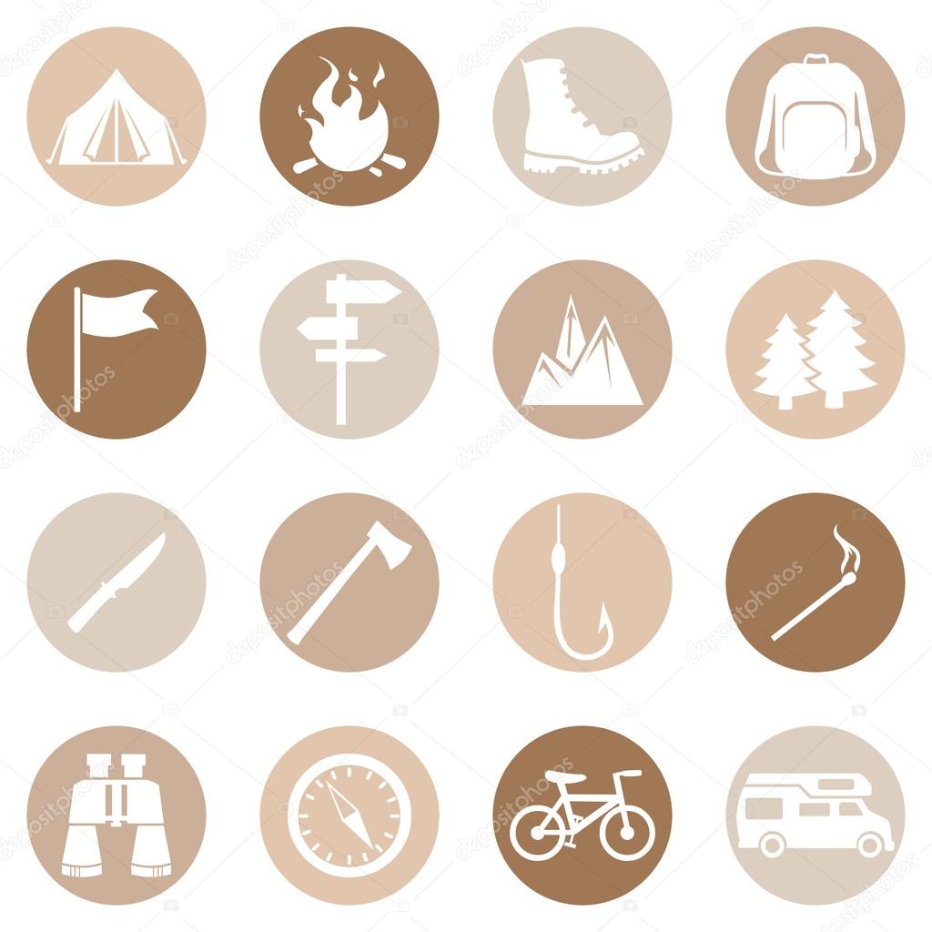 Set of Hiking and Camping icons