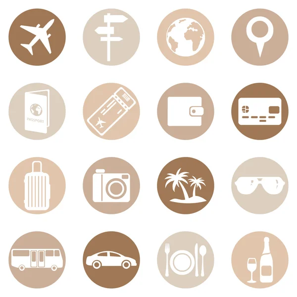 Set of Travel and Vacation Icons — Stock Vector