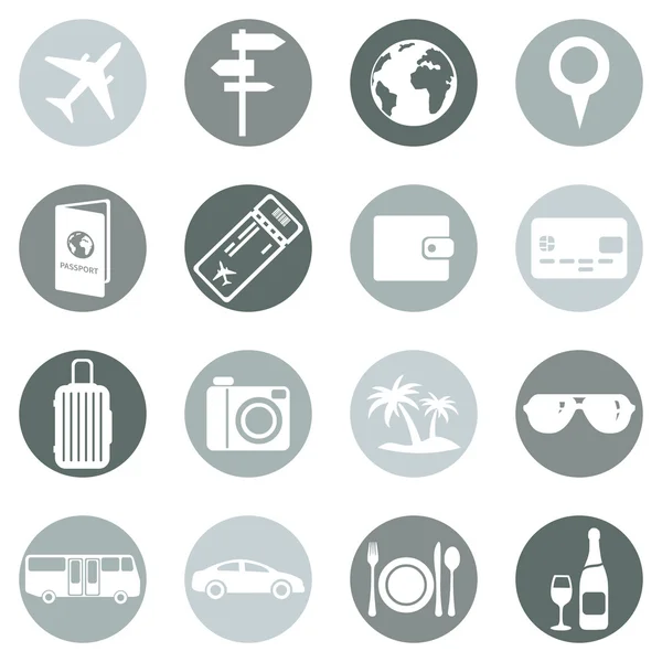 Set of Travel and Vacation Icons — Stock Vector