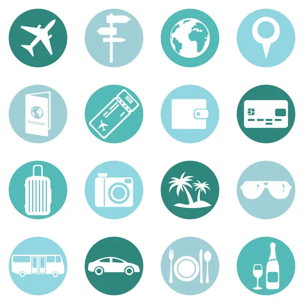 Set di icone di viaggio e di vacanza — Vettoriale Stock