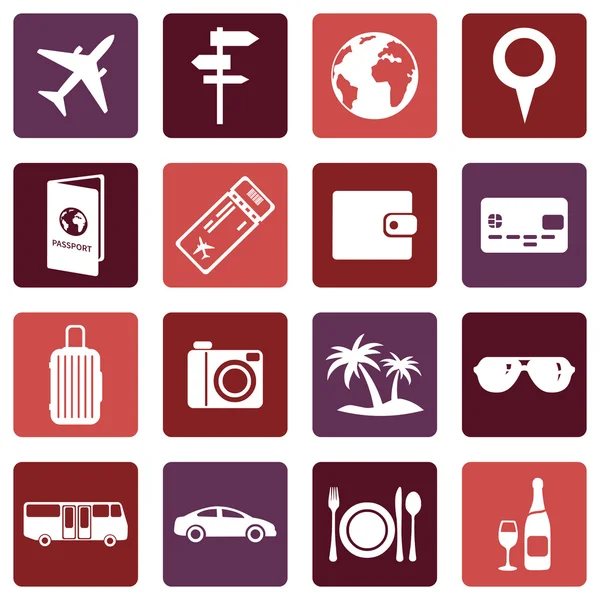 Set di icone di viaggio e di vacanza — Vettoriale Stock