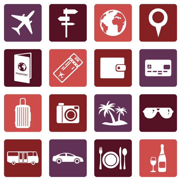 Set of Travel and Vacation Icons — Stock Vector