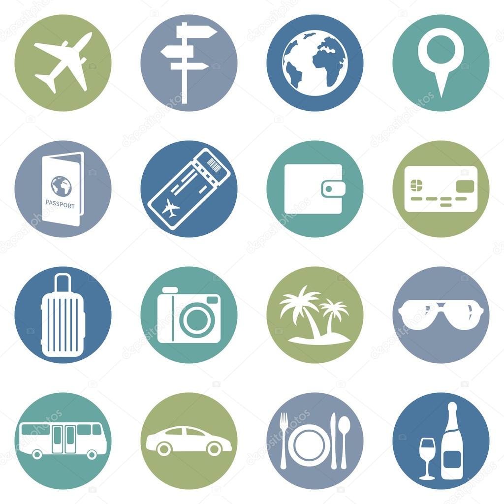 Set of Travel and Vacation Icons