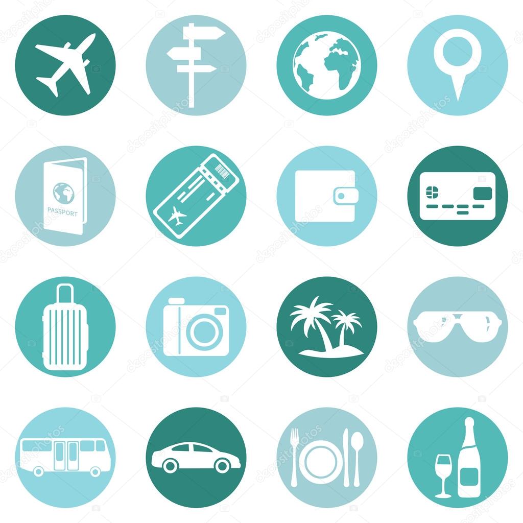 Set of Travel and Vacation Icons