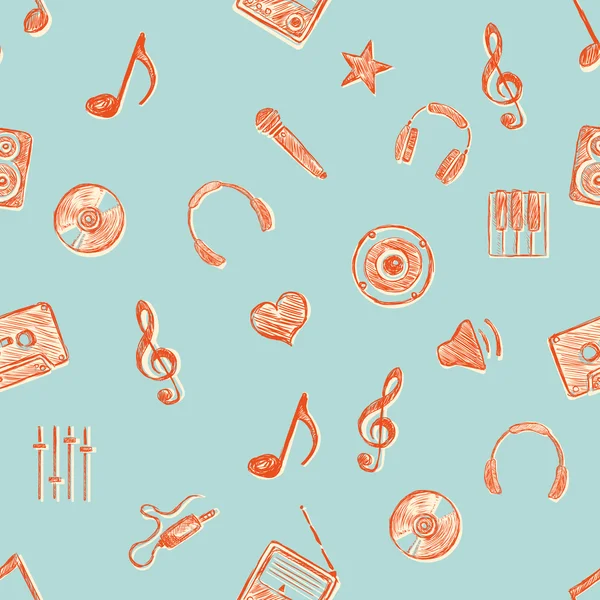 Fondo de patrón de música — Vector de stock