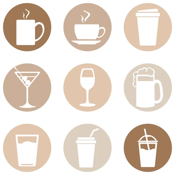 Ensemble d'icônes boissons — Image vectorielle