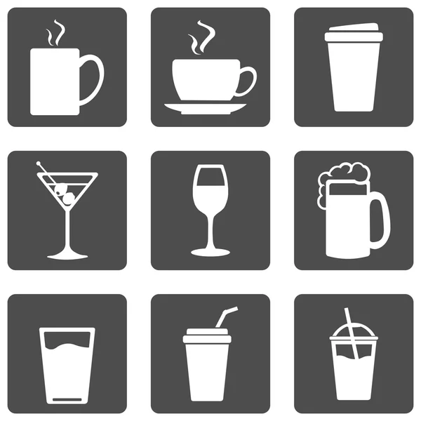 Conjunto de iconos de bebidas — Archivo Imágenes Vectoriales