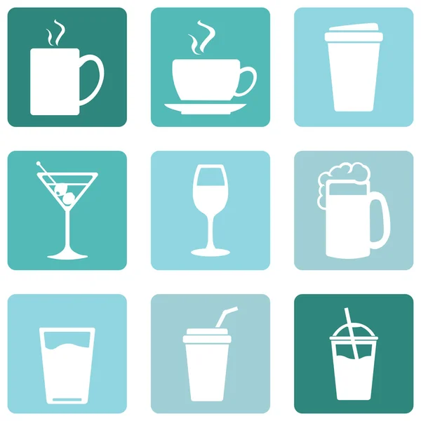 Conjunto de iconos de bebidas — Archivo Imágenes Vectoriales