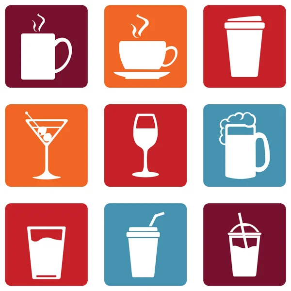 Conjunto de iconos de bebidas — Archivo Imágenes Vectoriales