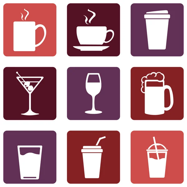 Conjunto de iconos de bebidas — Archivo Imágenes Vectoriales