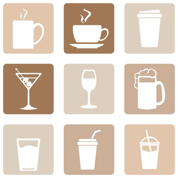 Conjunto de iconos de bebidas — Archivo Imágenes Vectoriales