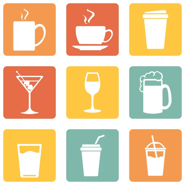 Conjunto de iconos de bebidas — Archivo Imágenes Vectoriales