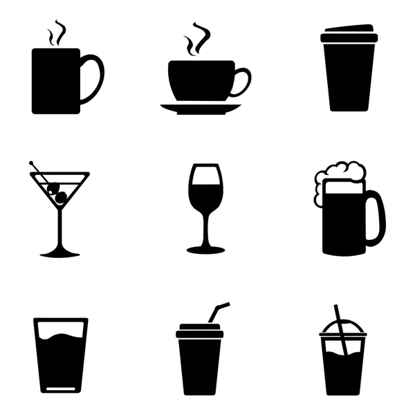 Набор икон напитков — стоковый вектор