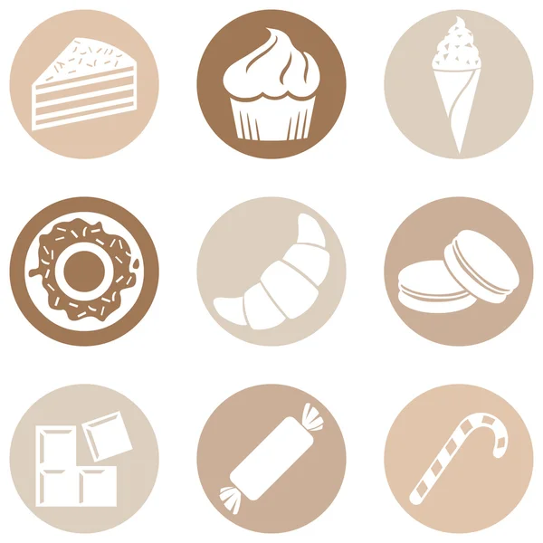 Set van Dessert pictogrammen — Stockvector