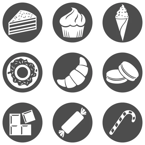 Conjunto de iconos de postre — Vector de stock