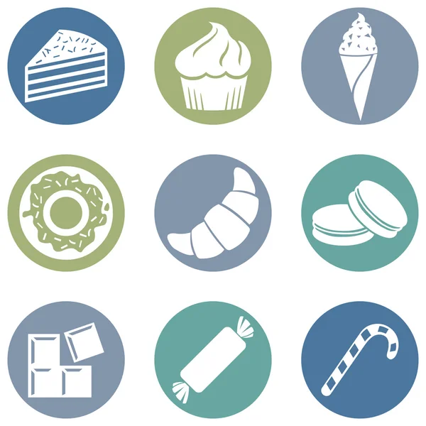 Set van Dessert pictogrammen — Stockvector