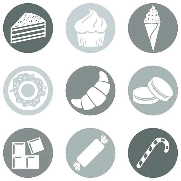 Set van Dessert pictogrammen — Stockvector