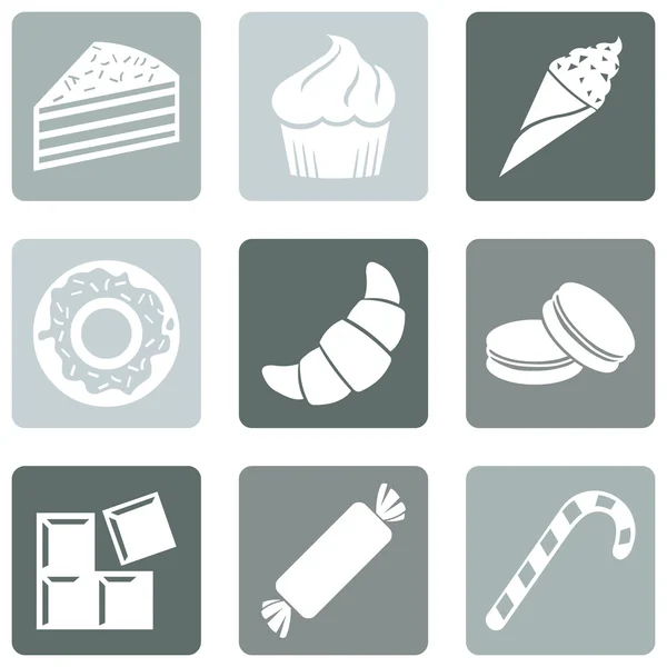 Set of Dessert Icons — Stock Vector