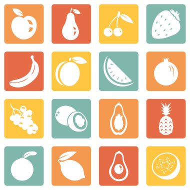 Set of Fruit Icons clipart