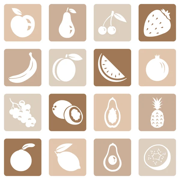 Conjunto de iconos de frutas — Vector de stock