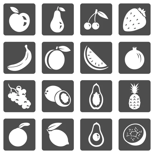 Conjunto de iconos de frutas — Vector de stock