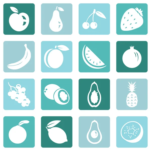 Conjunto de iconos de frutas — Vector de stock