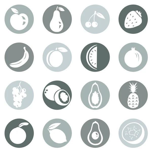 Uppsättning ikoner för frukt — Stock vektor