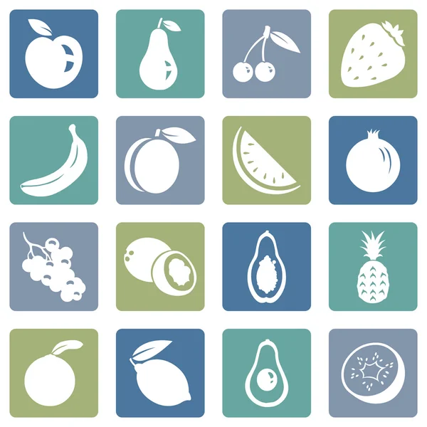 Conjunto de iconos de frutas — Archivo Imágenes Vectoriales