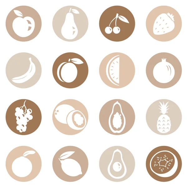 Conjunto de iconos de frutas — Vector de stock