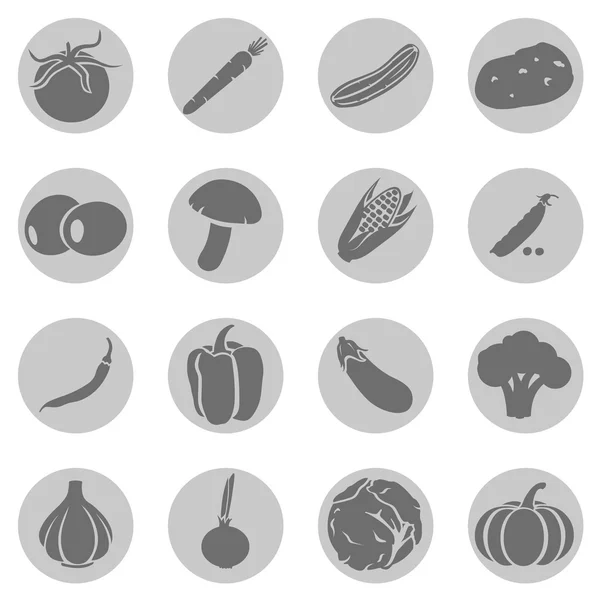 Conjunto de iconos de verduras — Vector de stock