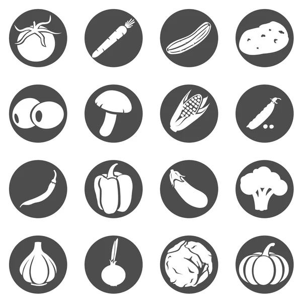 Reihe von Gemüse-Symbolen — Stockvektor