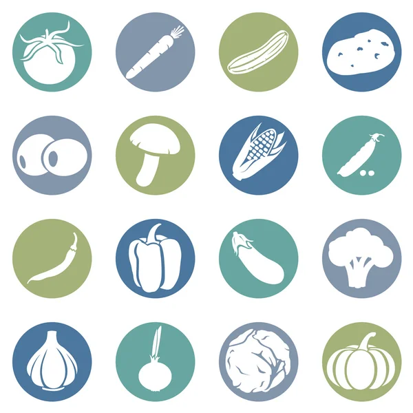 Conjunto de iconos de verduras — Vector de stock