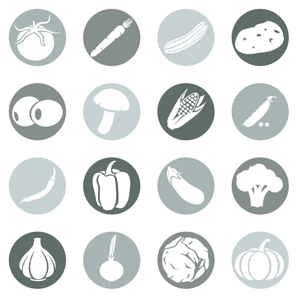 Conjunto de iconos de verduras — Vector de stock