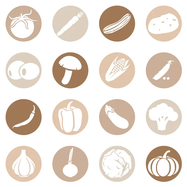 Set of Vegetables Icons — Stock Vector