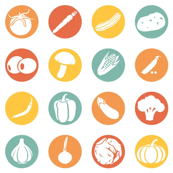 Conjunto de iconos de verduras — Vector de stock