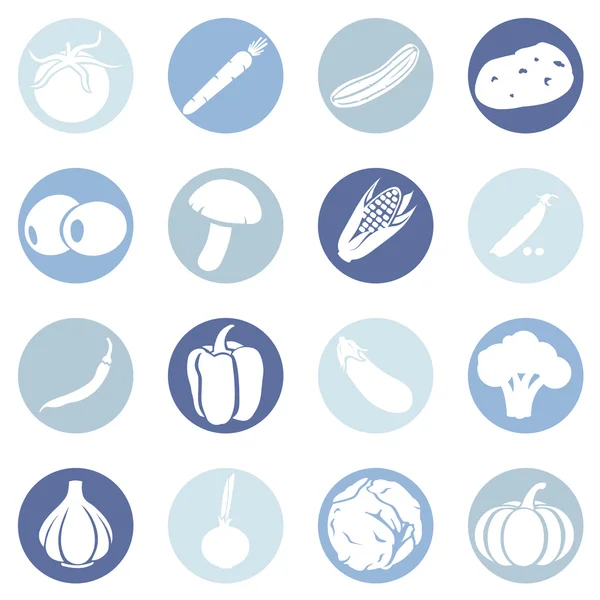 Conjunto de iconos de verduras — Vector de stock