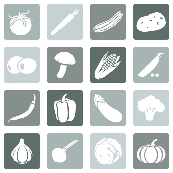 Conjunto de iconos de verduras — Vector de stock