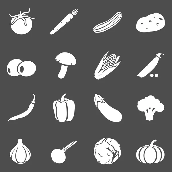 Набор овощных икон — стоковый вектор