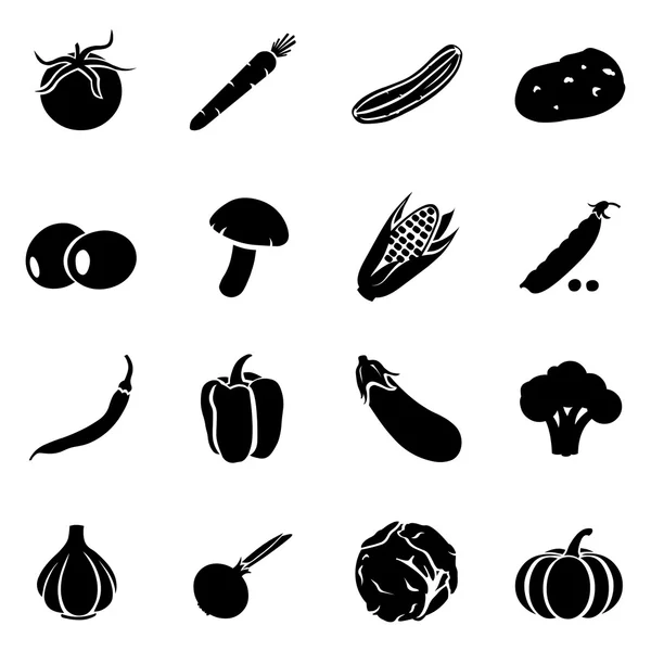 Vector Set Black Vegetables Silhouettes Stock Vector by ©nikiteev 256415556