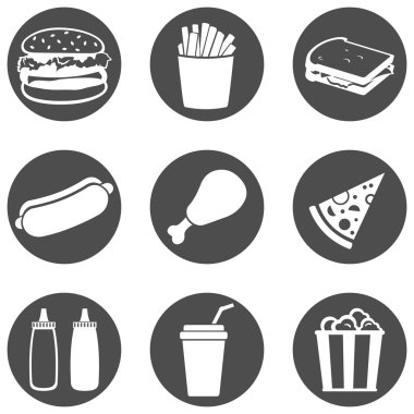 Bir grup fast food ikonu