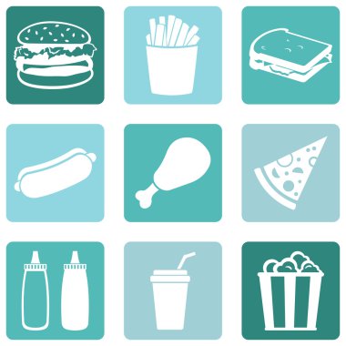Bir grup fast food ikonu