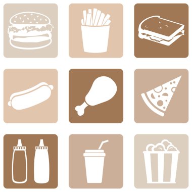 Bir grup fast food ikonu