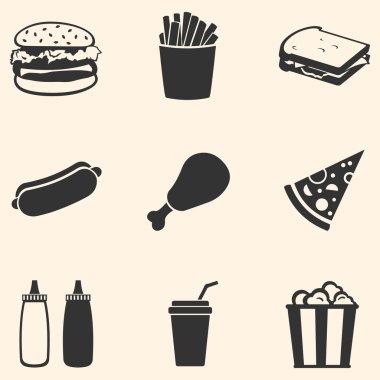 Bir grup fast food ikonu