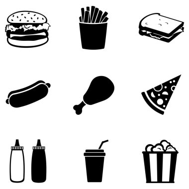 Bir grup fast food ikonu