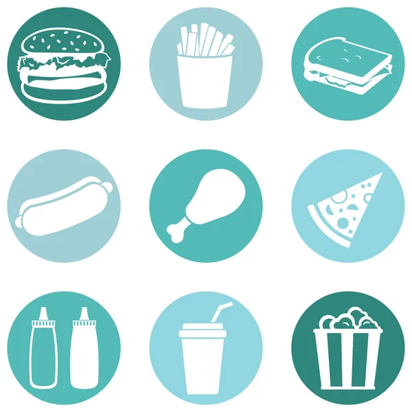 Set of Fast Food Icons — Stock Vector