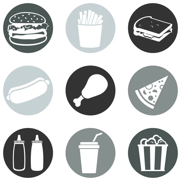 Conjunto de iconos de comida rápida — Archivo Imágenes Vectoriales
