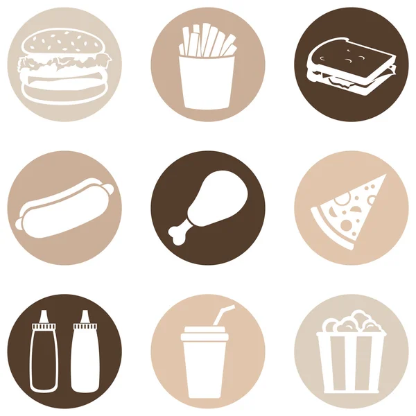 Set van fast food pictogrammen — Stockvector